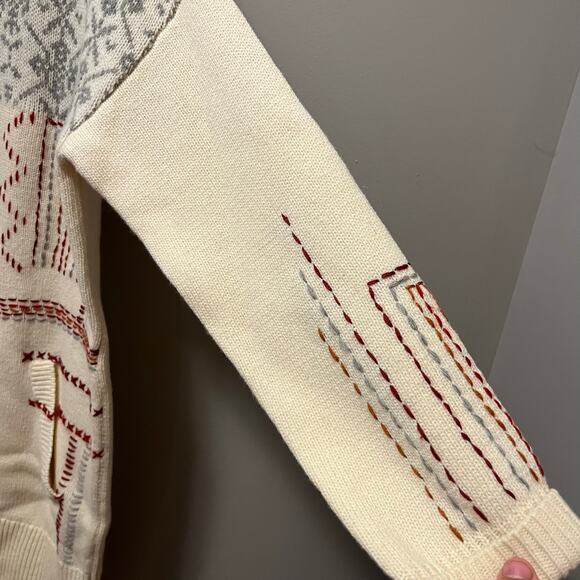 Sundance Women’s Victoria Embroidered Lambswool Long Cardigan Size Large - Picture 5 of 8